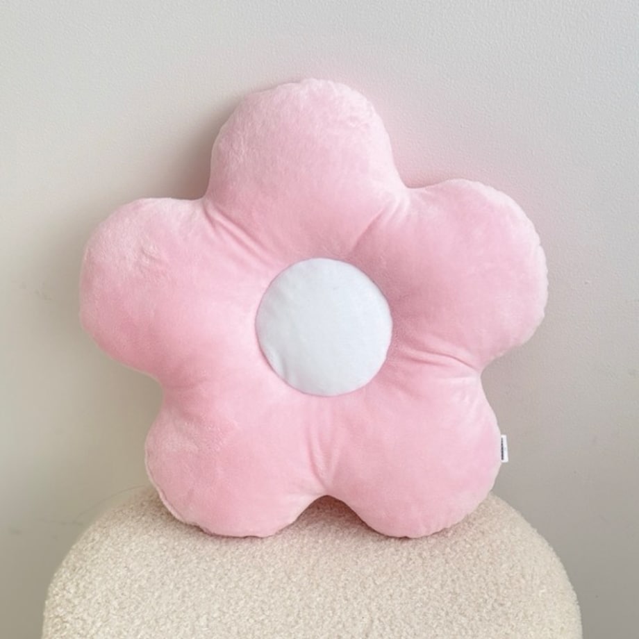 Poduszka kwiatek różowy minky