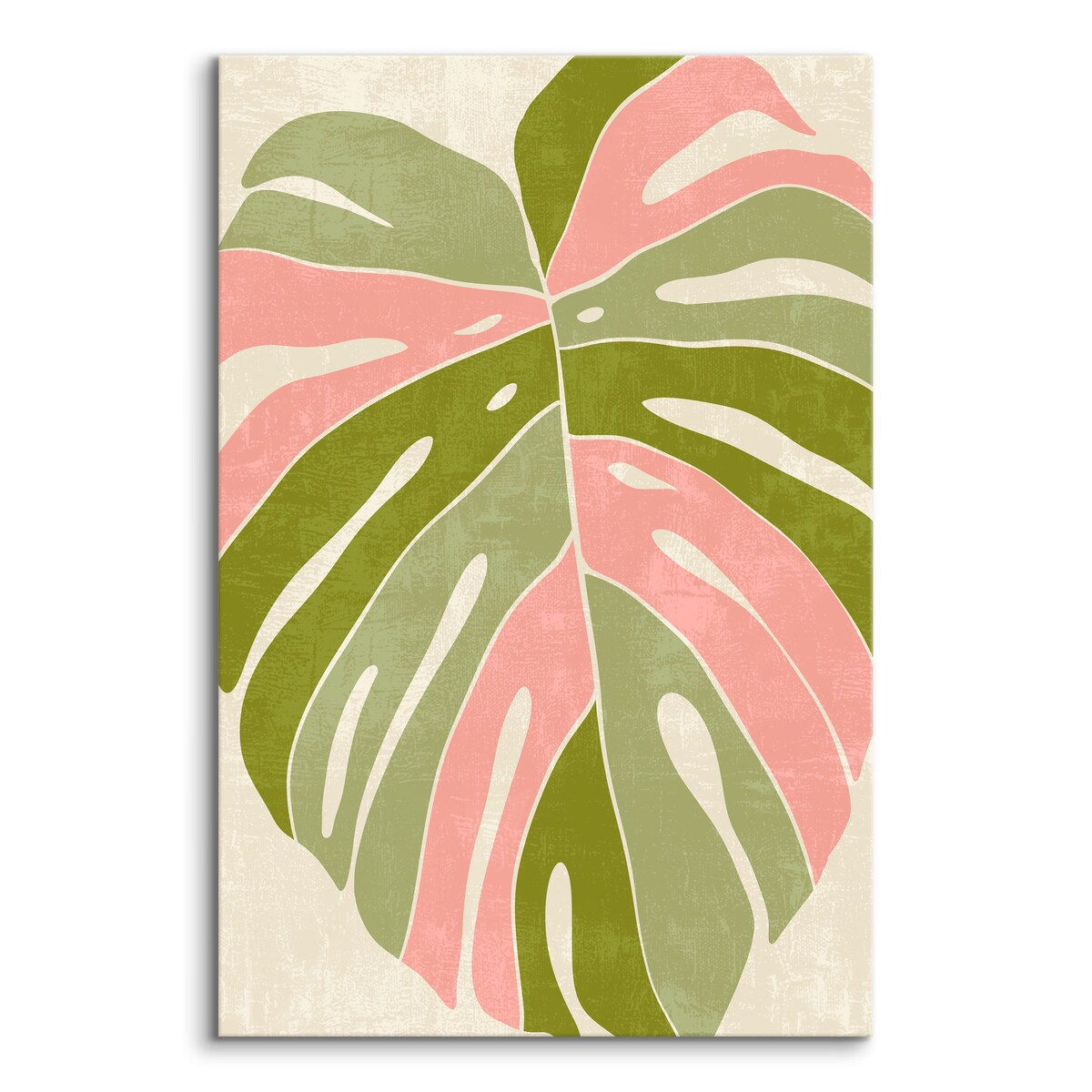 Obraz Pastelowy Liść Monstery 80x120cm