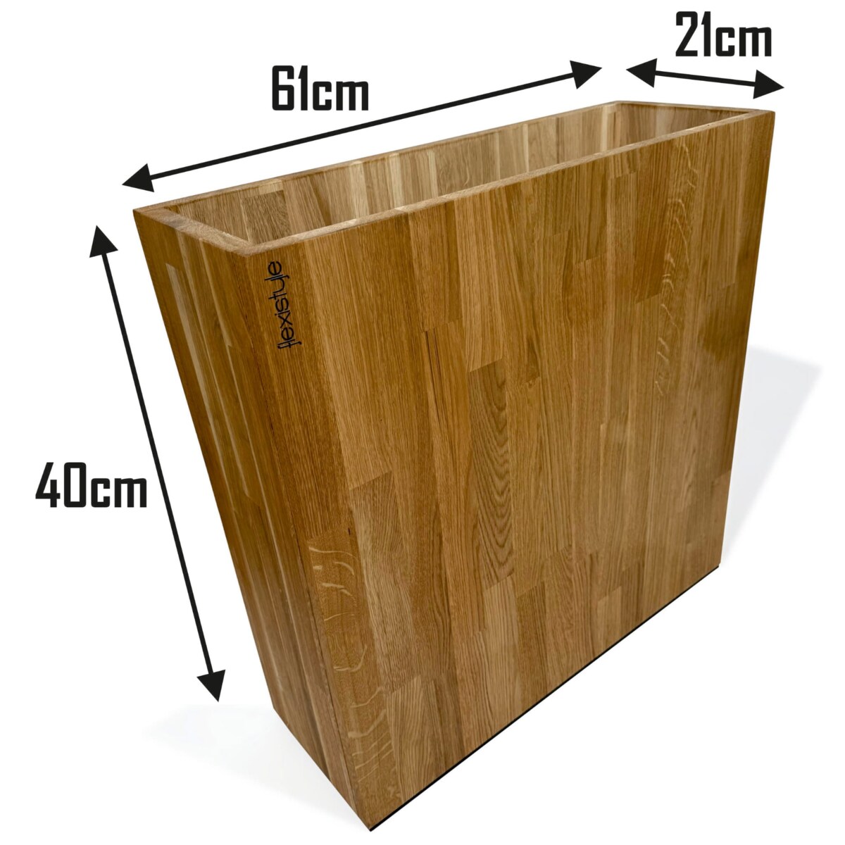 Donica drewniana dębowa na taras do salonu 60x60x20cm