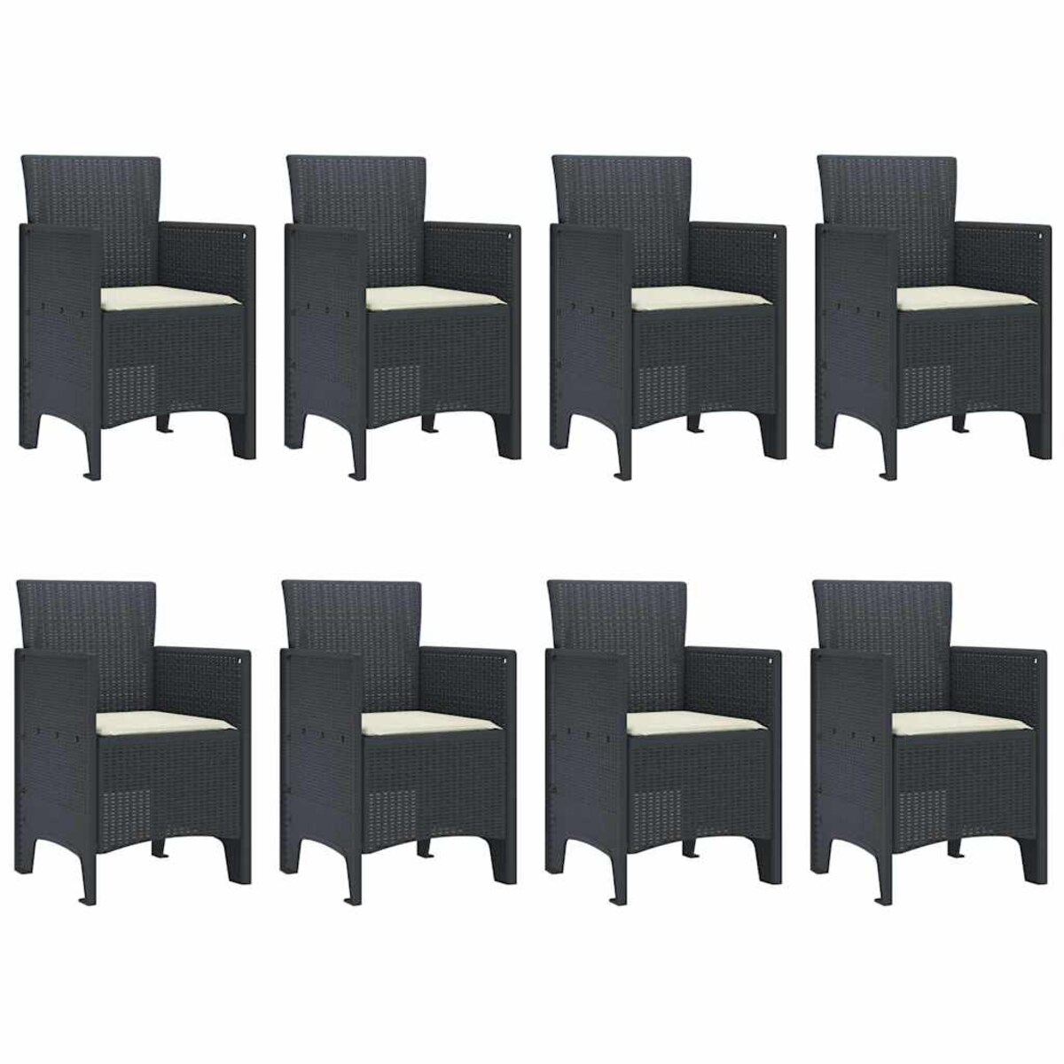 vidaXL Zestaw do jadalni w ogrodzie 9 pcs Antracyt Rattan Polt