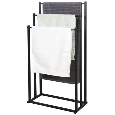 Stojak Na Ręczniki 3 Szczeble, Czarny, M