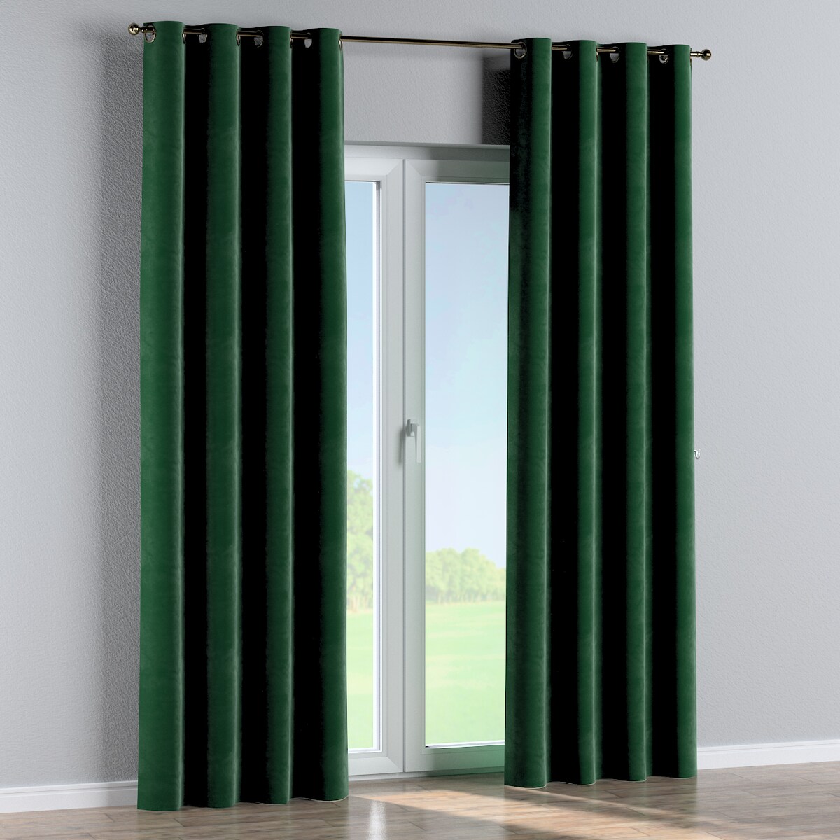 Zasłona na kółkach 1 szt. 130x245 butelkowa zieleń