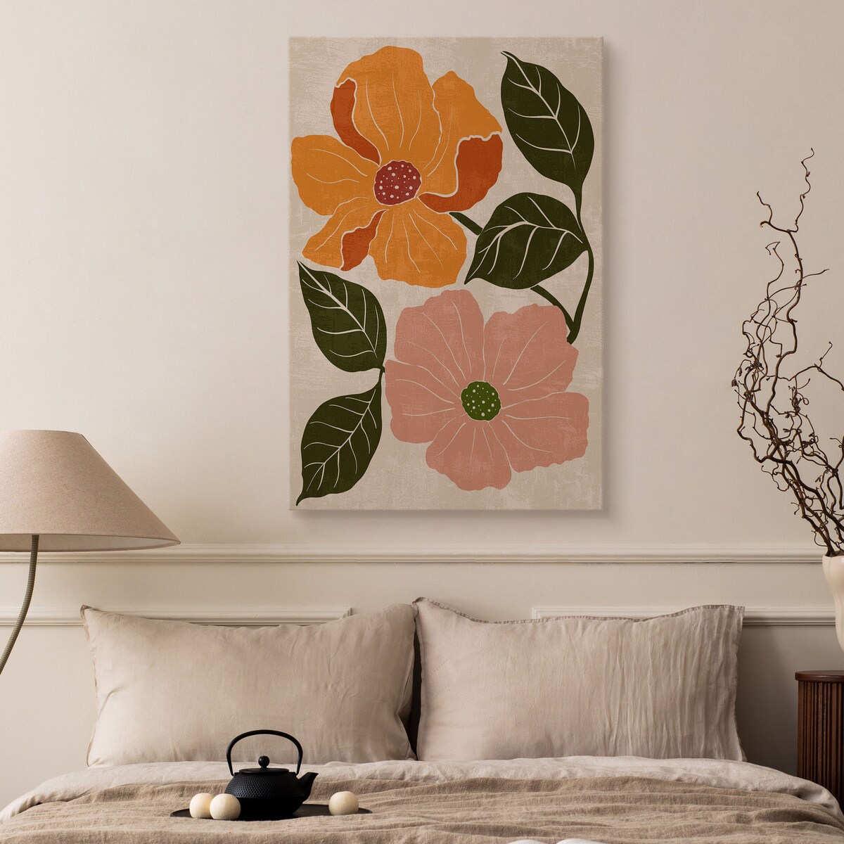 Obraz Różowe i Pomarańczowe Polne Maki 30x40cm