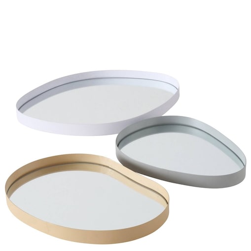 Taca dekoracyjna WOLKA, lustrzana tafla, 3 sztuki