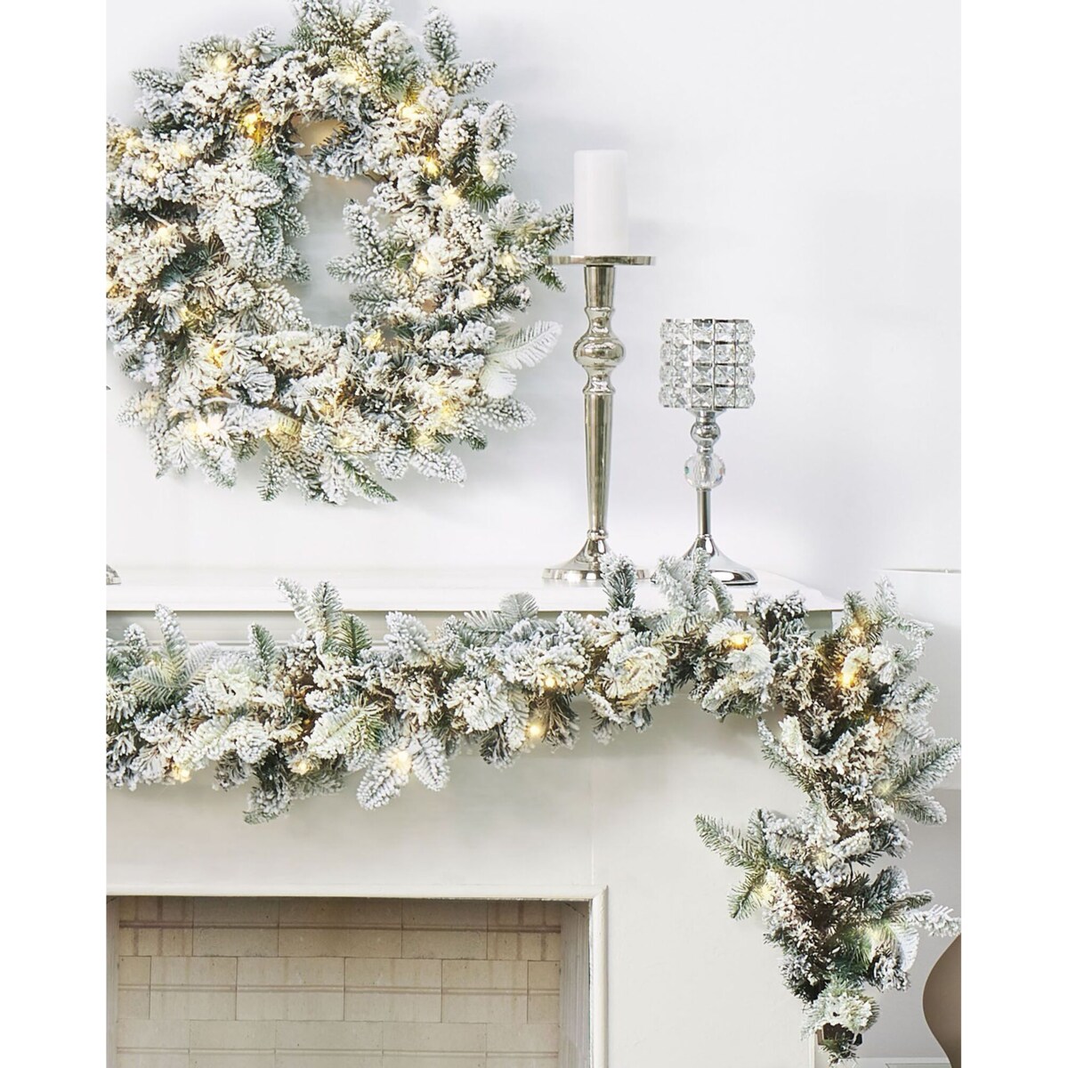 Świecznik szklany 33 cm srebrny AVORD