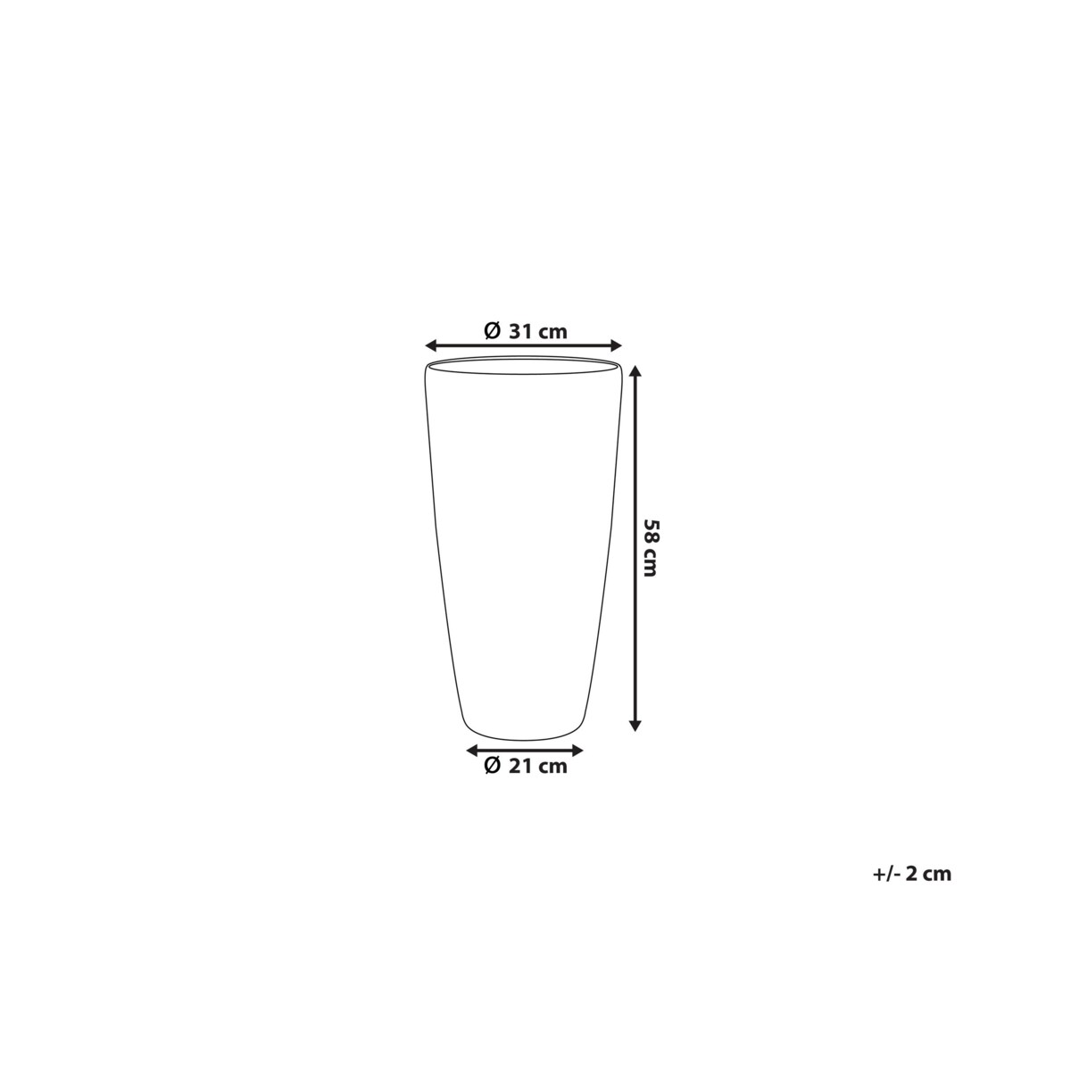 Doniczka okrągła 31 x 31 x 58 cm szara ABDERA