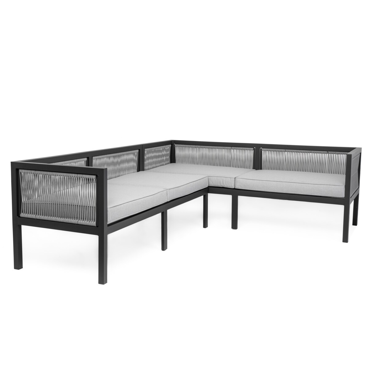 Meble ogrodowe aluminiowe narożnik stół PORTOFINO szare