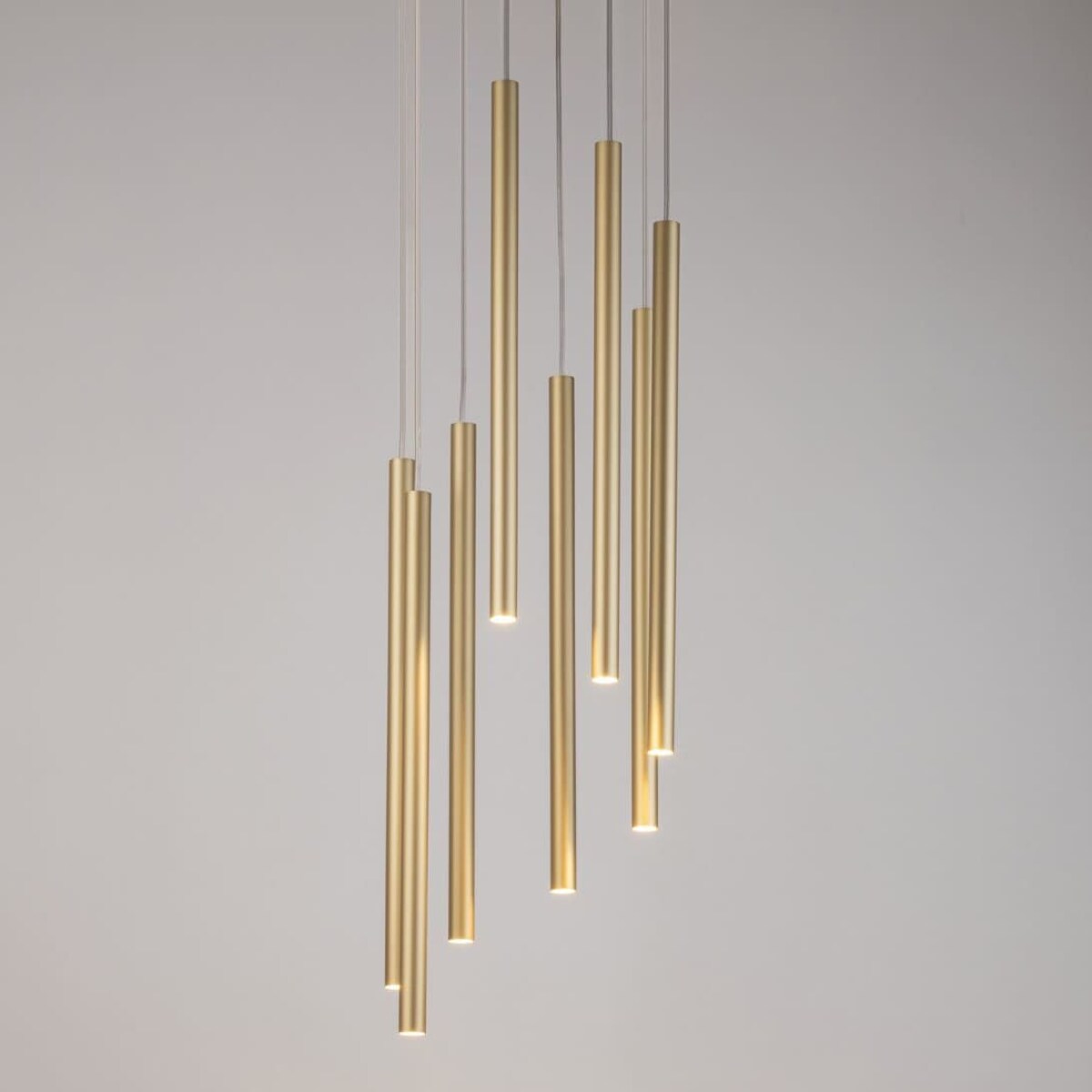 Lampa wisząca salonowa Sopel 33630 Sigma okrągła tuby metalowa złota