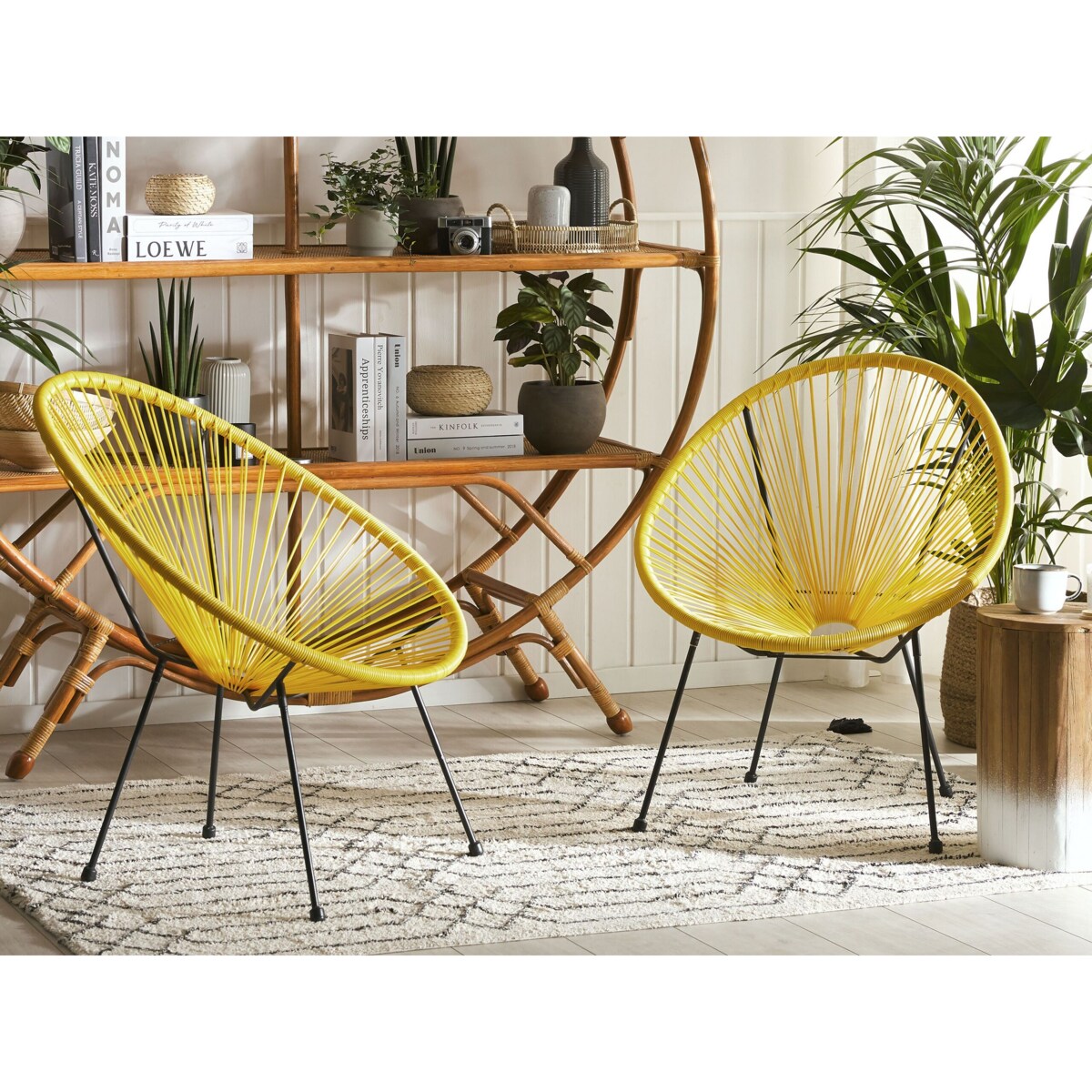 Zestaw 2 krzeseł z technorattanu żółty ACAPULCO II
