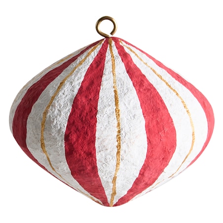 Zestaw 12 ozdób choinkowych GIDEALVEN Papier-mâché Czerwony/ biały