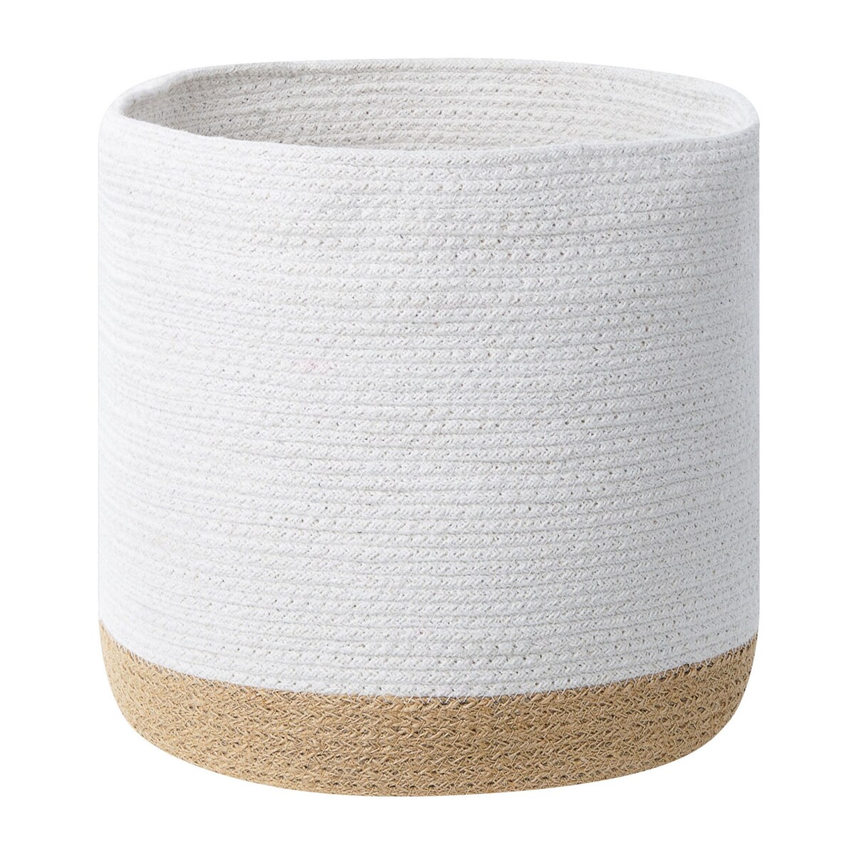 Zestaw 3 koszy bawełnianych biały z beżowym BASIMA