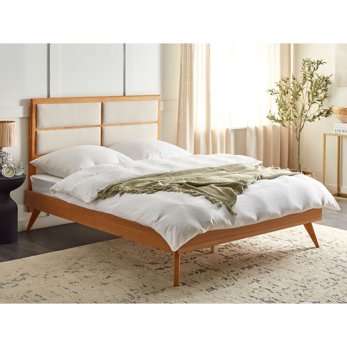 Łóżko 160 x 200 cm jasne drewno POISSY