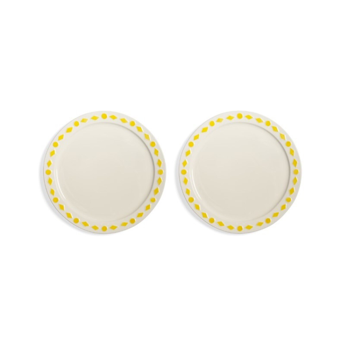 &k Amsterdam - Duże talerze z porcelanyFolk 2szt., yellow