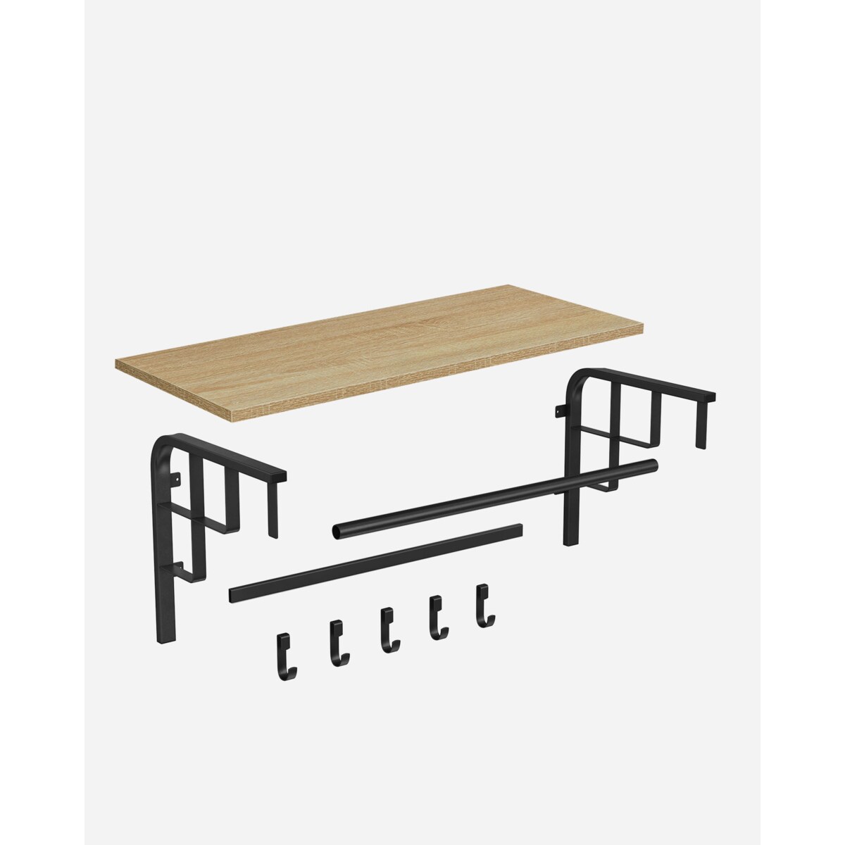 Półka Z Wieszakami 66X30X27 Cm Sonoma