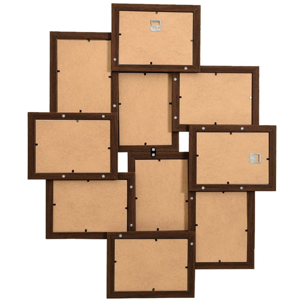 vidaXL Ramka na 10 zdjęć 13x18 cm, ciemnobrązowa, MDF