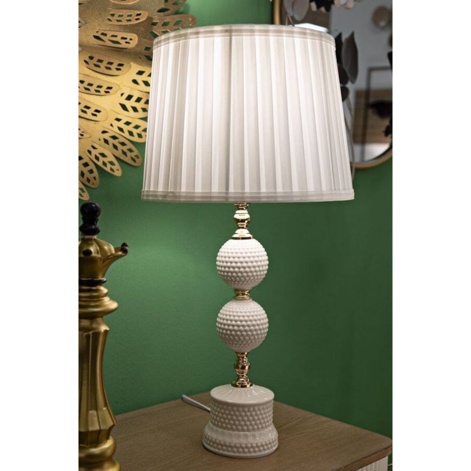 Lampa stołowa ceramiczna, złota Amalfi