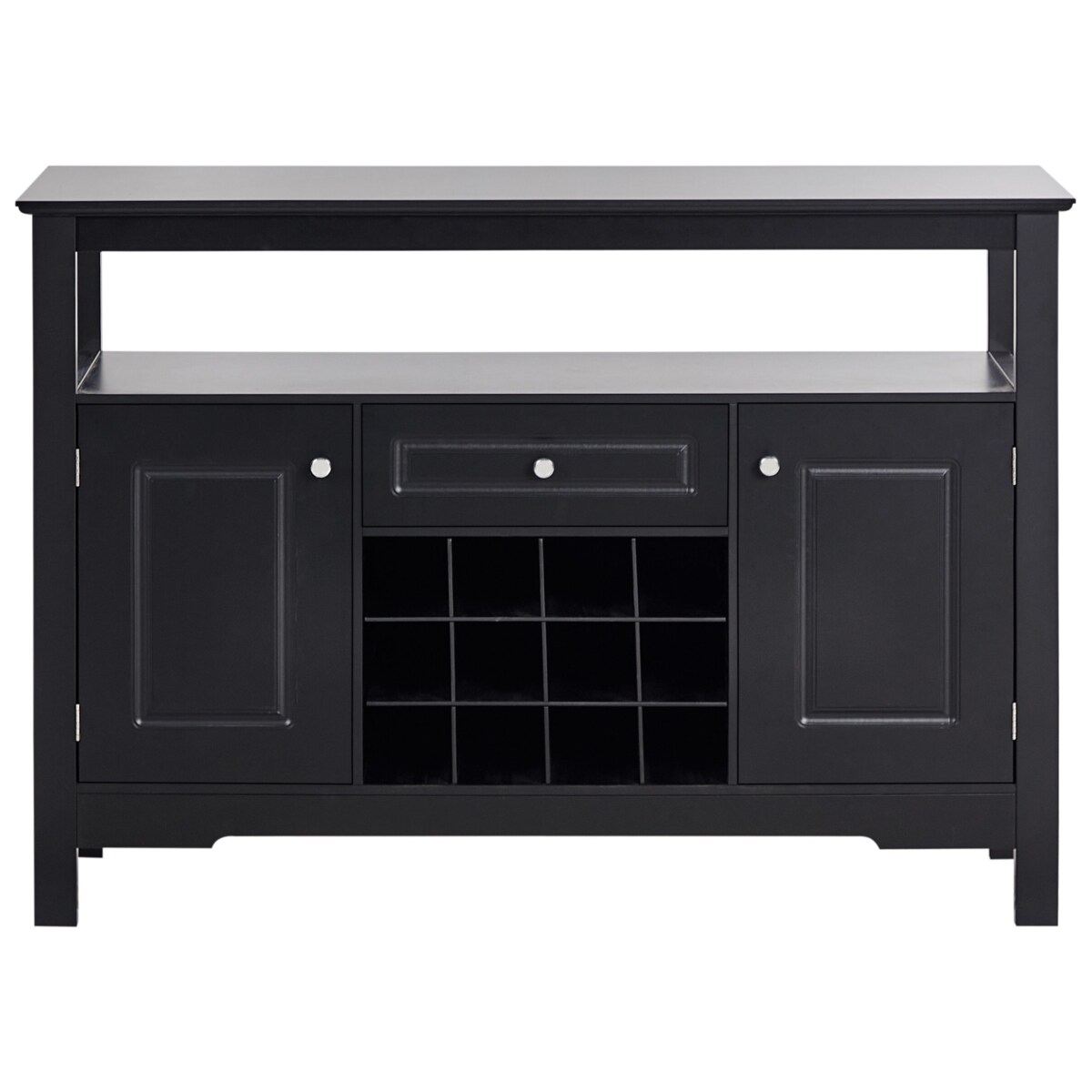 Szafka z półką na wino dwudrzwiowa czarna TIMBOON