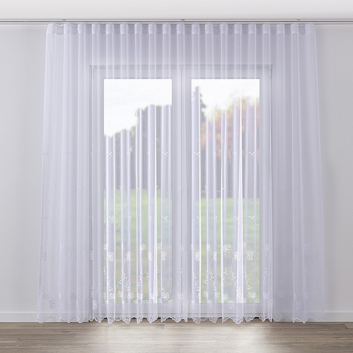 Firana na taśmie wave 300x245 biały w dmuchawce