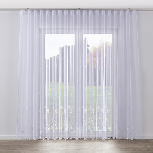 Firana na taśmie wave 300x245 biały w dmuchawce