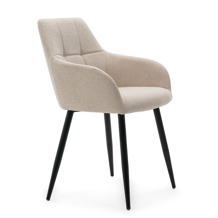 Krzesło tapicerowane nowoczesne NORDI beżowe do salonu biura