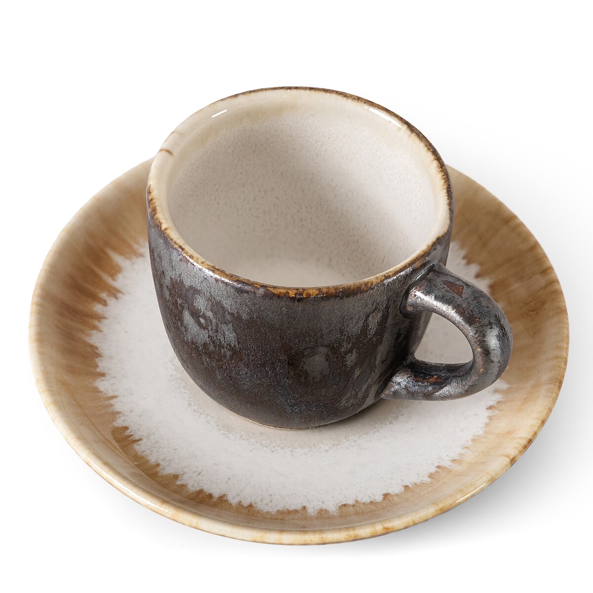 Konsimo PRIMA Filiżanka do espresso ze spodkiem 6 szt., jasnobeżowy