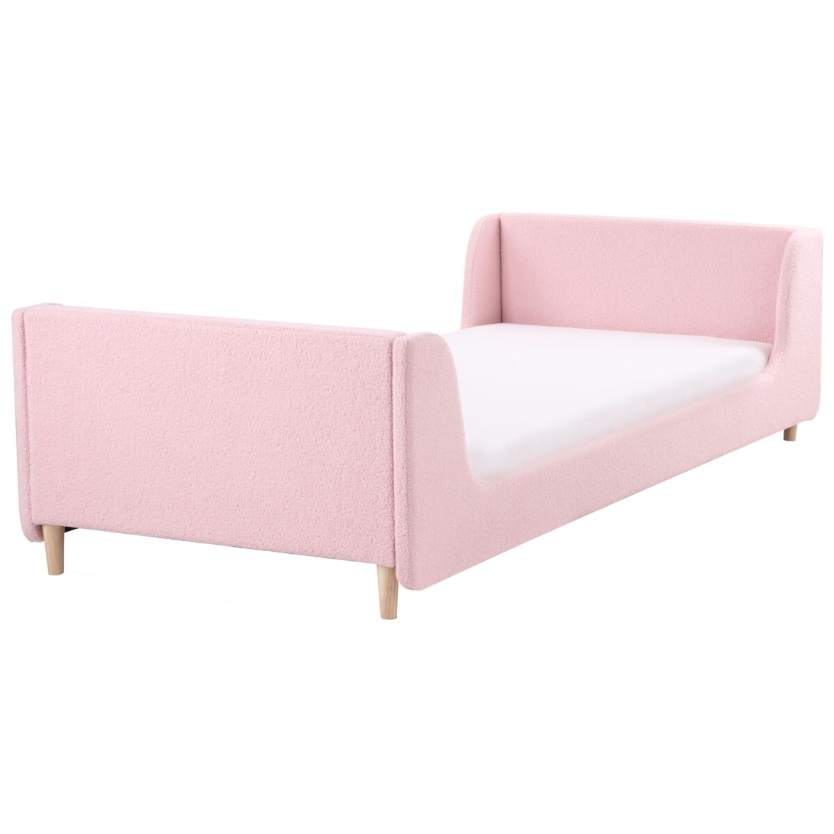 Łóżko Boucle LAYE 90 x 200 cm Różowy