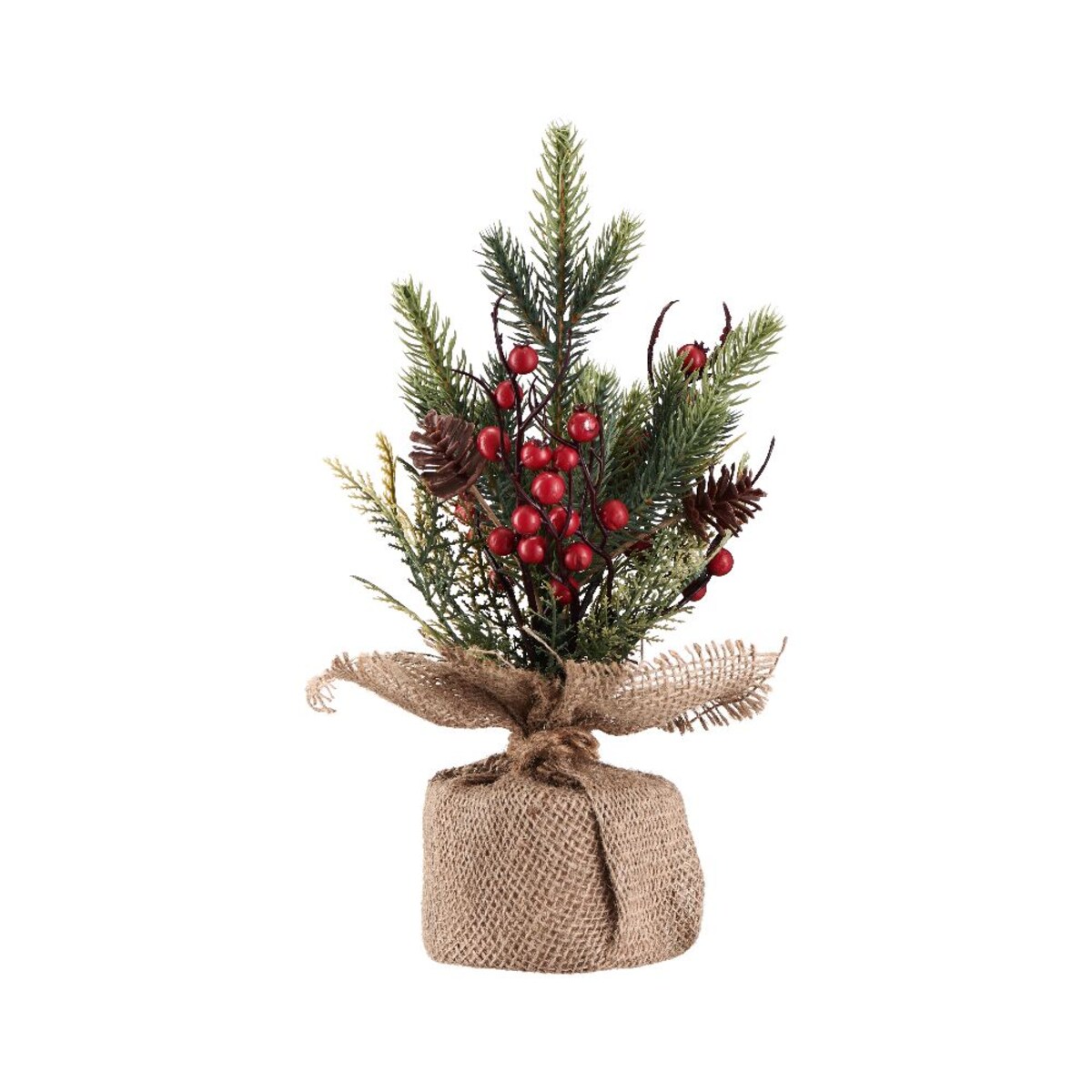 VILLA ITALIA Stroik świąteczny w worku jutowym 35 cm SAN NICOLA