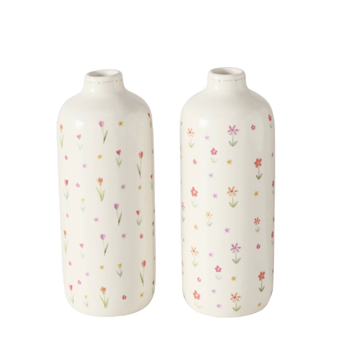 Wazon na jeden kwiat BLÜMI, wzór w kwiaty, Ø 7 cm