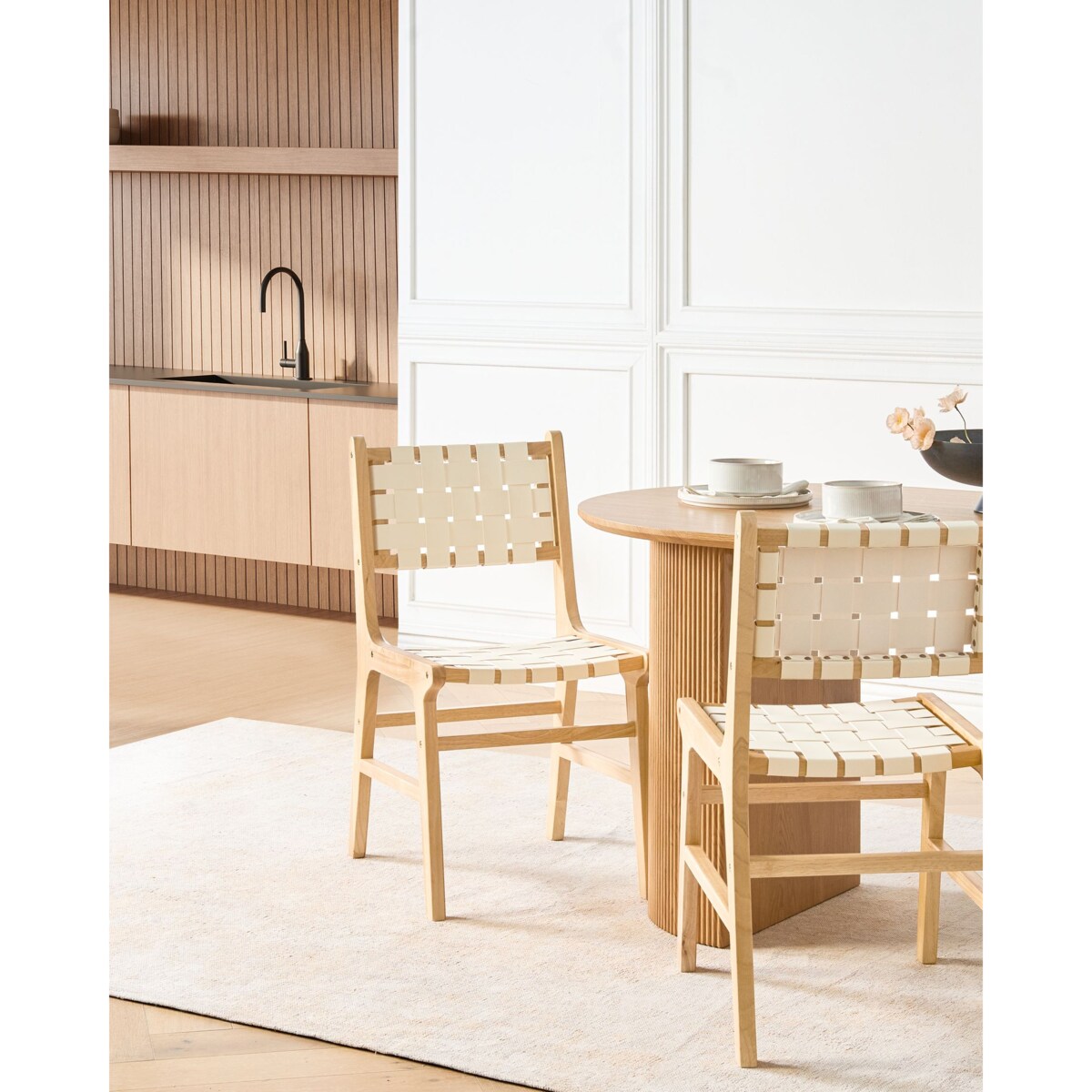 Zestaw 2 krzeseł do jadalni HUMBLE Drewno Jasnobrązowy