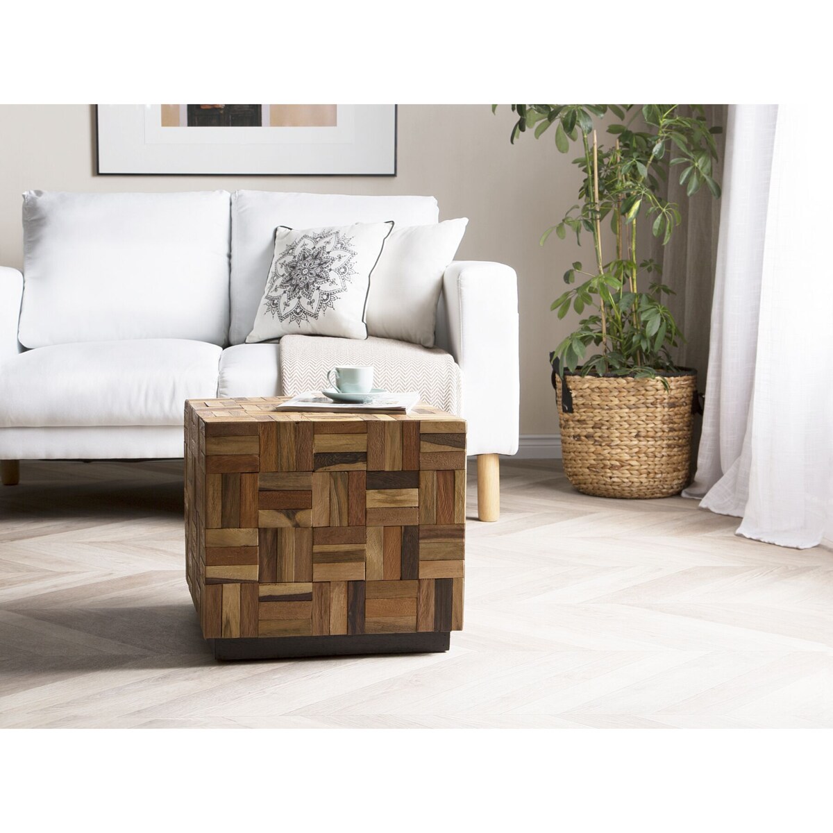 Stolik pomocniczy drewno tekowe ciemne GAMETI