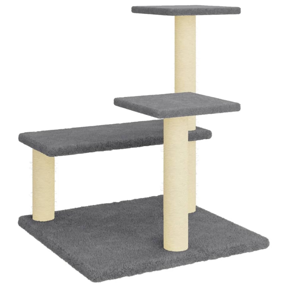 vidaXL Drapak dla kota, z sizalowymi słupkami, ciemnoszary, 61 cm