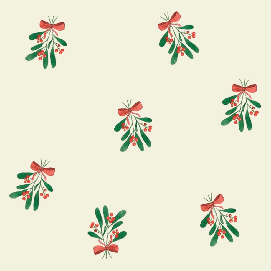 Świąteczna poduszka - Jemioła i kokardka