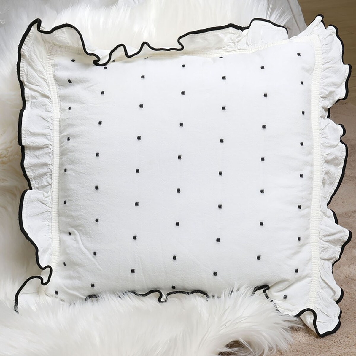 Komplet 2x Poszewka na poduszkę 40x40 Point Exclusive, w kropki, biała, Darymex
