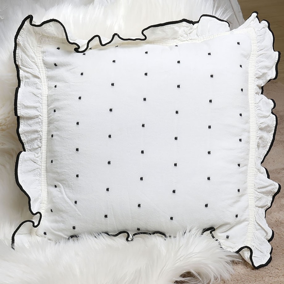 Komplet 2x Poszewka na poduszkę 40x40 Point Exclusive, w kropki, biała, Darymex