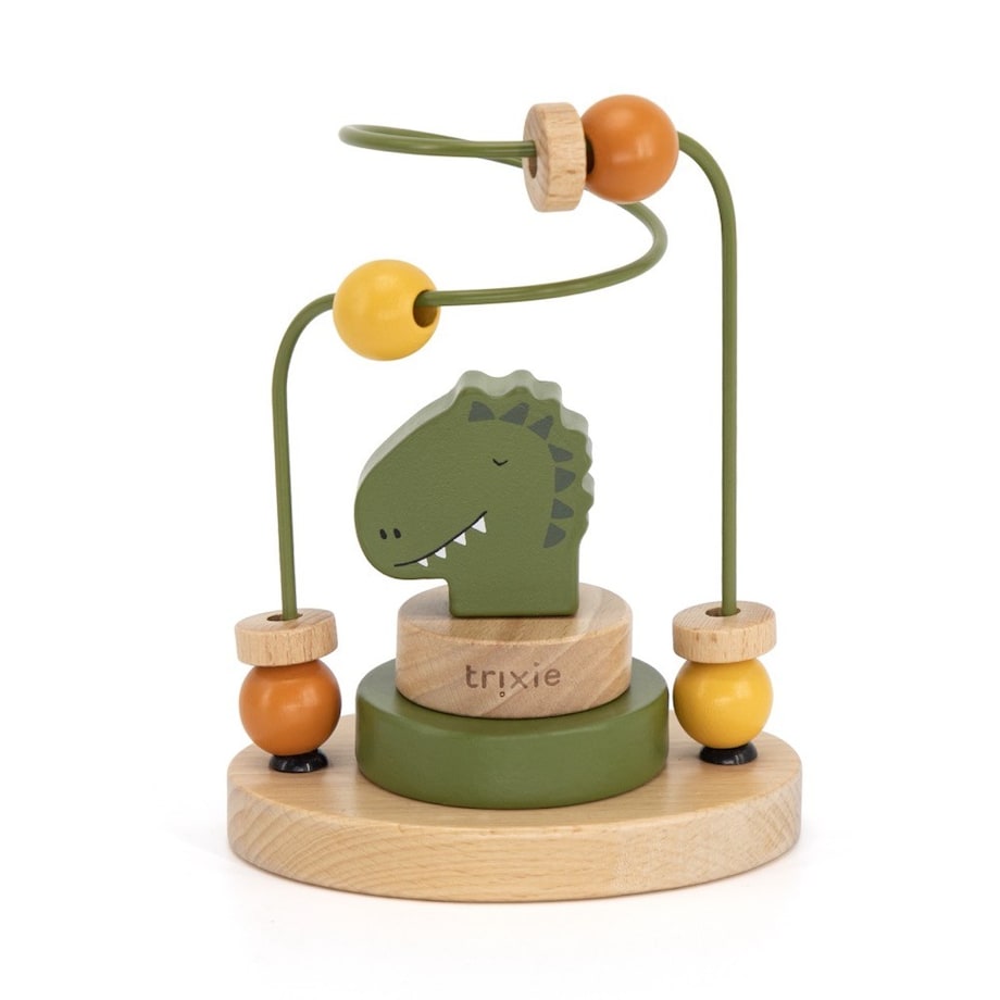 Labirynt z drewnianymi koralikami - Dinozaur