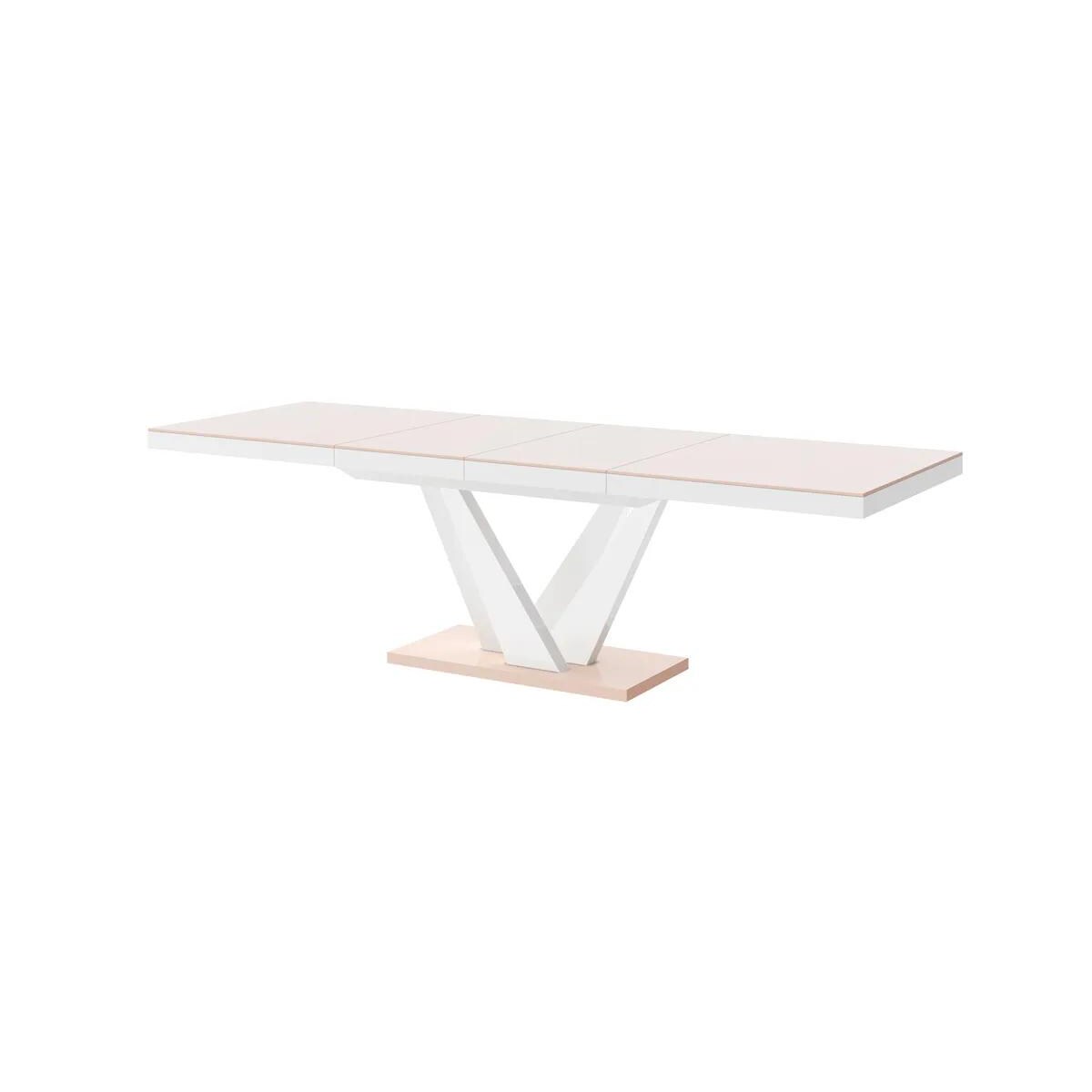 Stół rozkładany VEGAS 160(256)x89 cappuccino/biały połysk