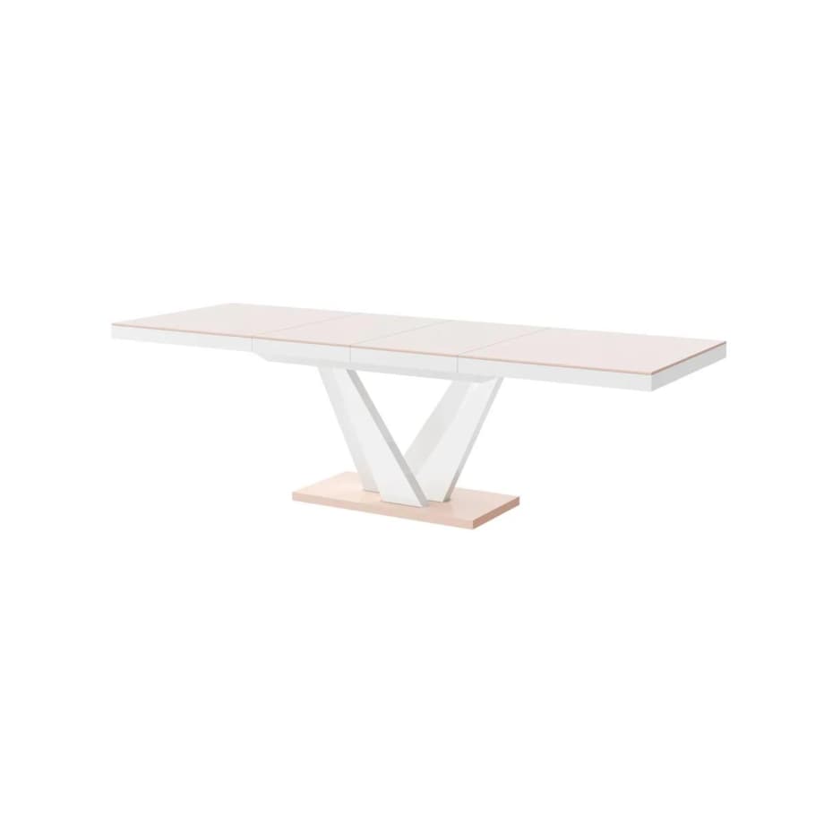 Stół rozkładany VEGAS 160(256)x89 cappuccino/biały połysk