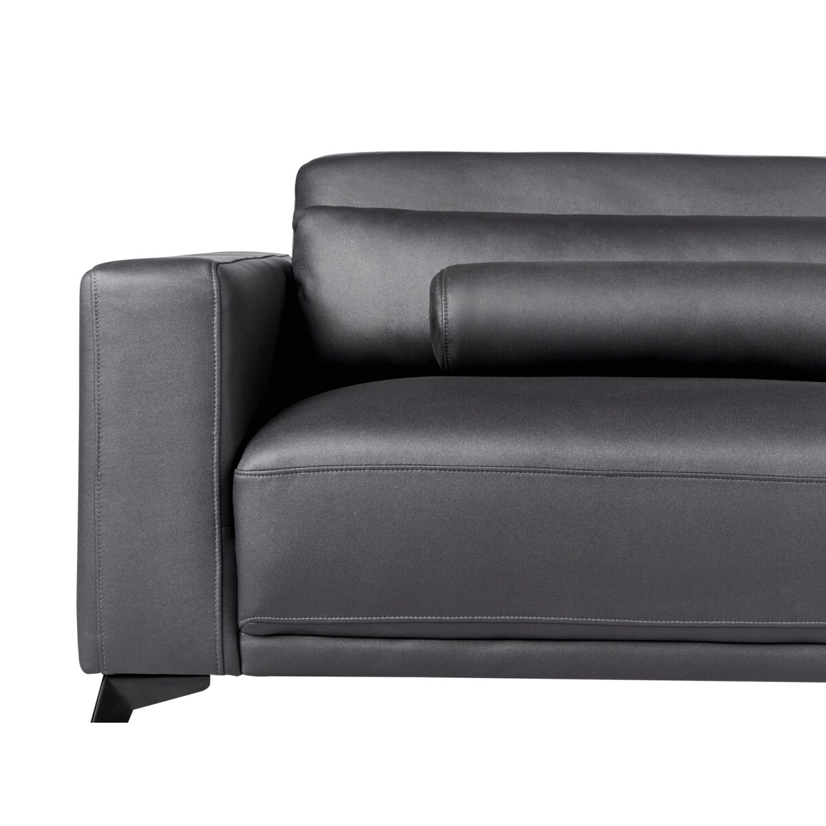 Sofa 3-osobowa ekoskóra czarna ANGE