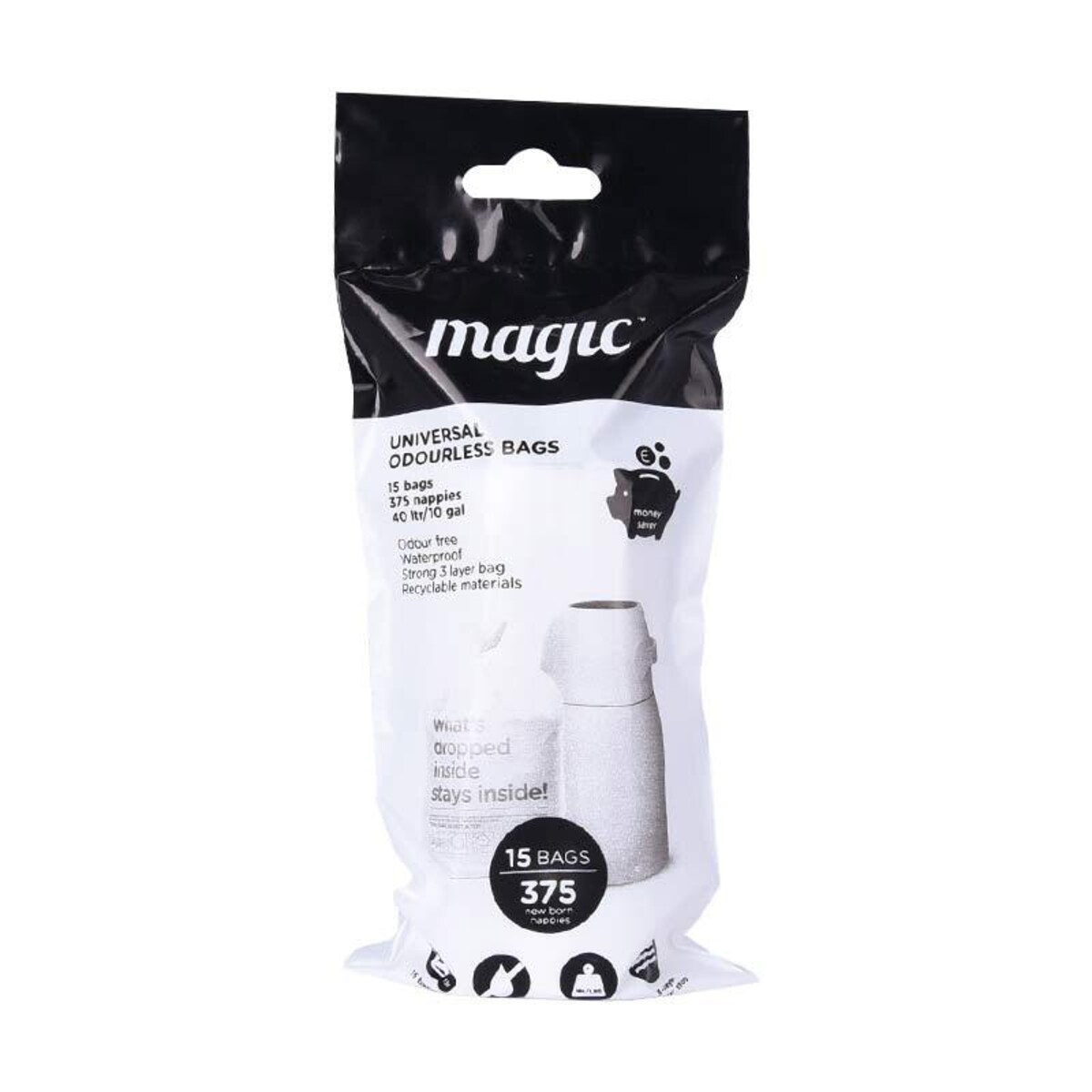 Worki Magic na zużyte pieluchy, trzywarstwowe