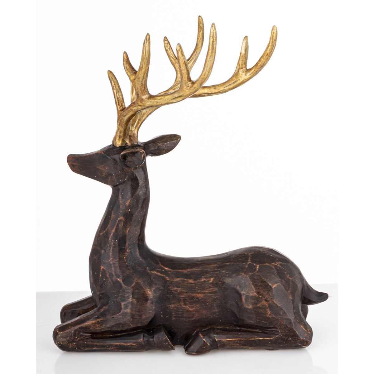 Figurka - leżący jeleń ciemnobrązowy 26x21x11 cm BALLERA