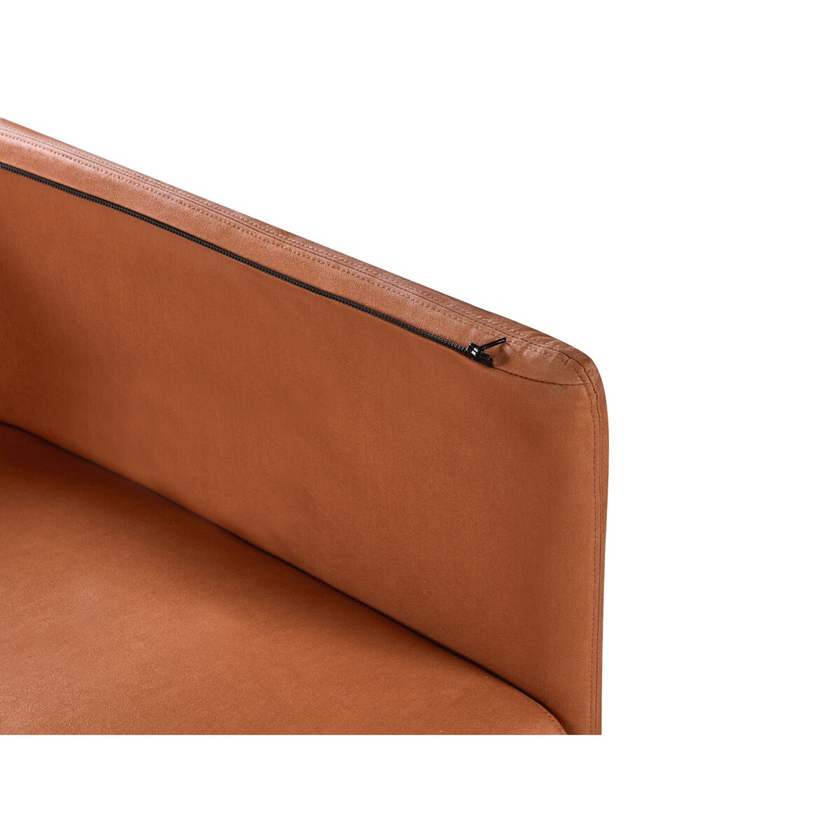 Sofa 3-osobowa ekoskóra złoty brąz REVSNES