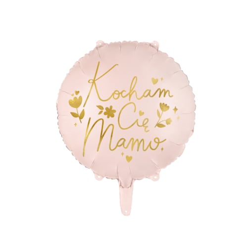 Balon foliowy "Kocham Cię Mamo", 45 cm, różowy