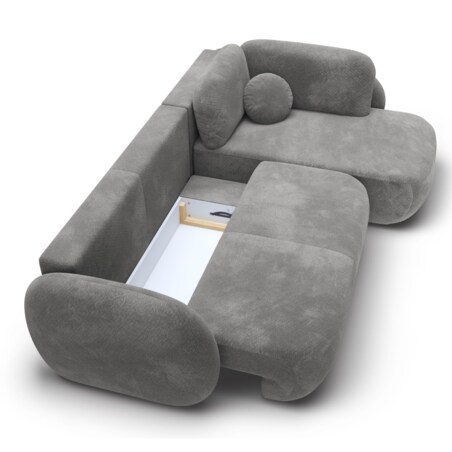 Nowoczesny Narożnik rozkładany OLIVIO II, prawy, ciemno-szary