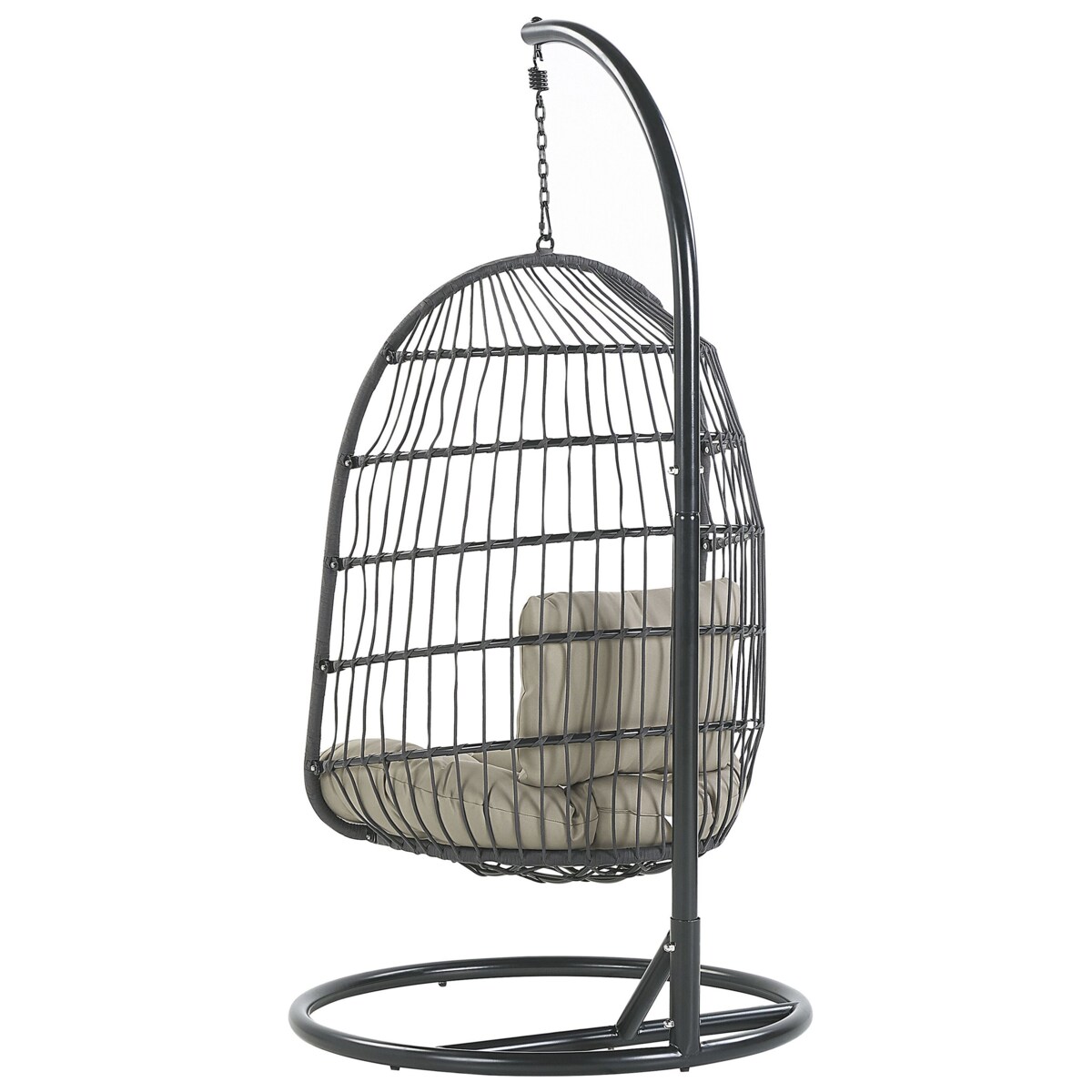 Fotel wiszący ze stojakiem czarny ALLERA