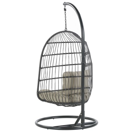 Fotel wiszący ze stojakiem czarny ALLERA