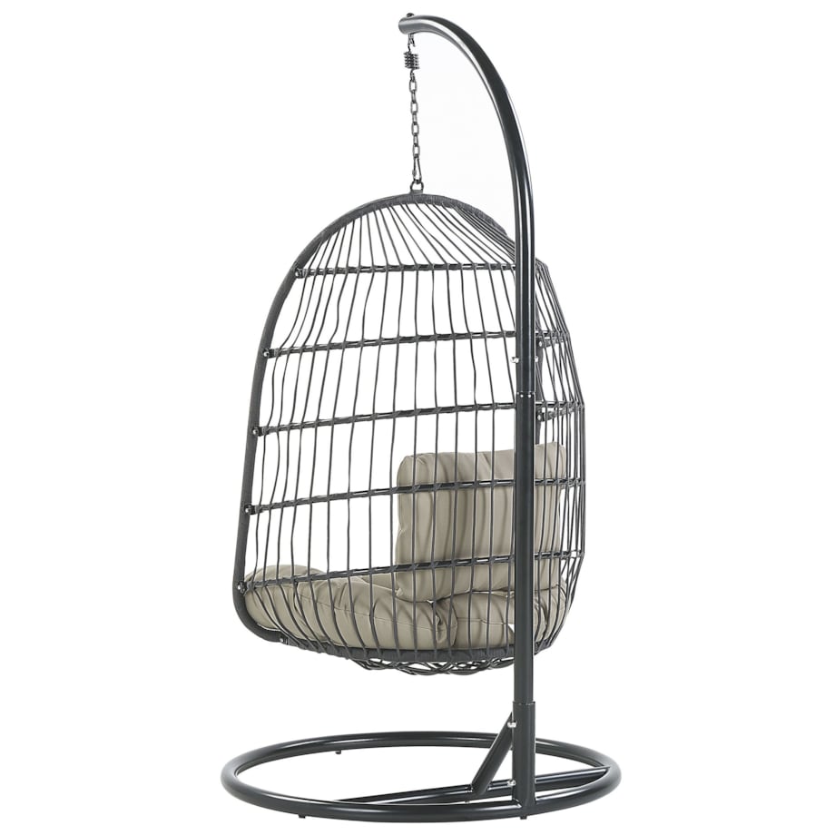 Fotel wiszący ze stojakiem czarny ALLERA