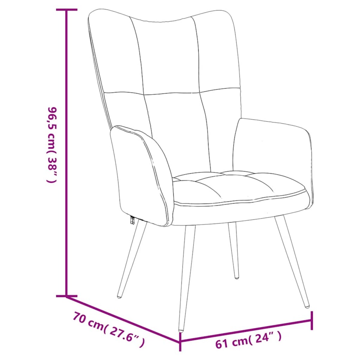 vidaXL Fotel relaksacyjny ze stołkiem, czarny aksamit