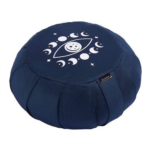 Poduszka do medytacji zafu NOT NOW, I'M MEDITATING - Moon Phases blue