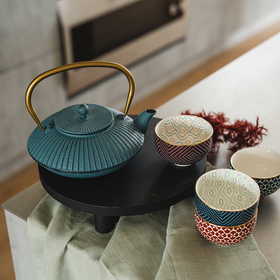 Dzbanek żeliwny Linhai 1.1L niebieski