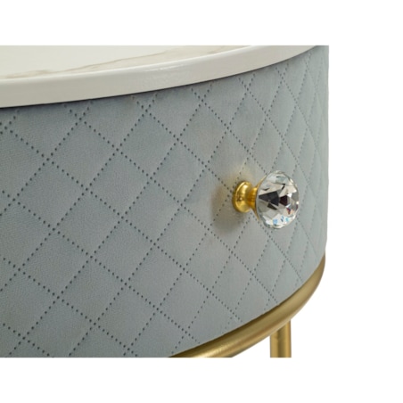 Toaletka z taboretem Nightstand Dressing Vellit, zestaw 2 szt., zestaw do makijażu, styl glamour, Mauro Ferretti